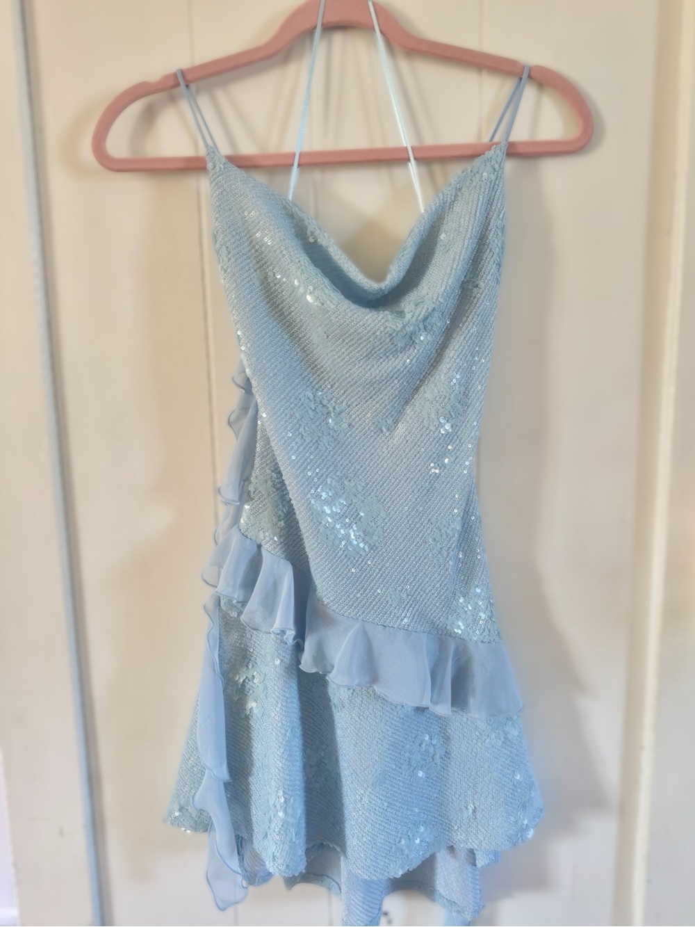 Zara Sequin Ruffle Cocktail Dress
